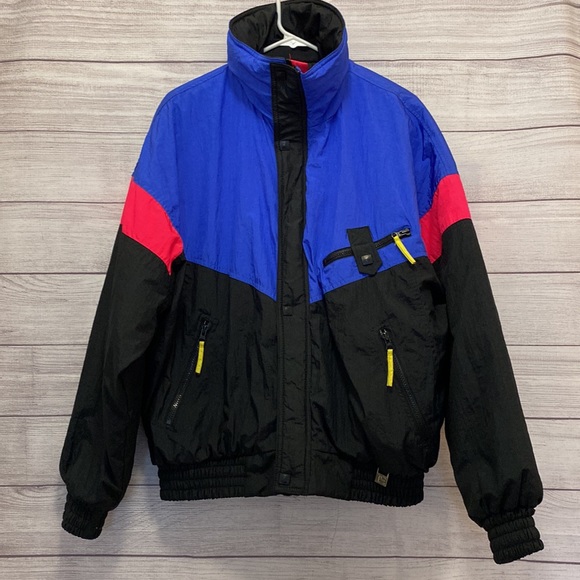 Helly Hansen Europa Vintage Color Block Puffy Ski Jacket Blue